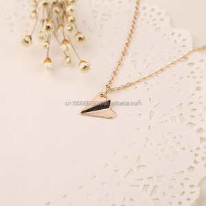 Collares con colgante de cadena de avión de papel de Origami Simple de moda para mujer/boda/cadena de eslabones de fiesta collar de parejas - Product Image 4