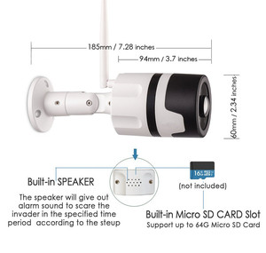 2.0mp Bullet al aire libre P2P wifi nube cámara ip - Product Image 4