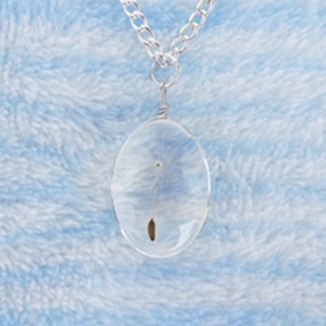 Fashion Kalung Liontin Kristal Dandelion Asli Wanita, Liontin Kaca Bulat untuk Kalung Choker untuk Wanita