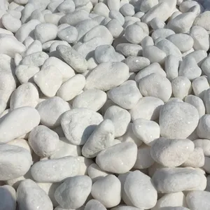 landscaping stone tumbled white snow stone pebbles