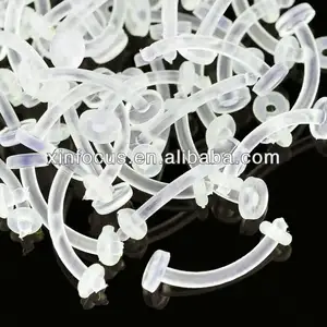 16G/14G Clear Transparent Eyebrow Retainer Body Piercing Jewelry