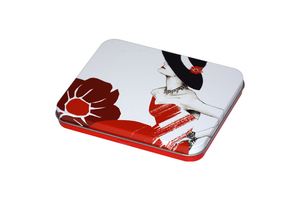 صغيرة جميلة رقيقة 2 قطعة علبة القصدير أو المعادن التبغ مربع - Product Image 6