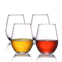 Flûtage à vin en plastique incassable, verres à vin personnalisés, cannelure à Champagne blanc, Logo imprimé, vente en gros