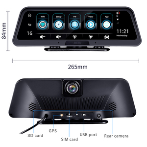 2019 جديد 4G واي فاي 10 "الروبوت كاميرا مزدوجة يتدفقون أداس داش كاميرا كامل <span class=keywords><strong>HD</strong></span> جهاز تسجيل فيديو رقمي للسيارات كاميرا مع GPS والملاحة وخريطة - Product Image 4