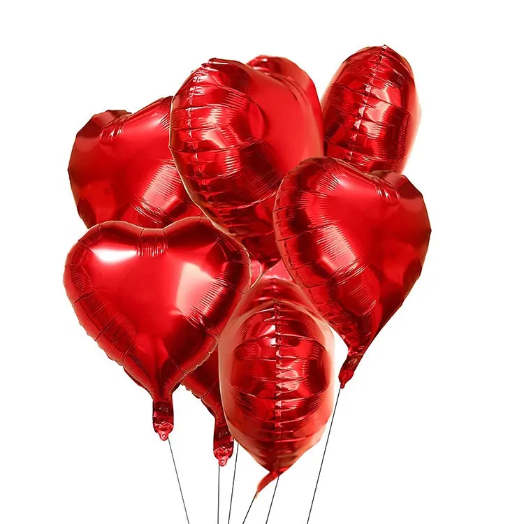 Ballons en forme de cœur rouge, 5 pièces, 18 pouces, en papier aluminium, style amour, pour mariage, fiançailles, pour la saint-valentin