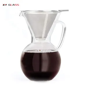 Fashionable modern cooking glass hot and cold brewing iced coffee pot