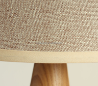 Lampes de table en bois faites à la main Abat-jour en tissu Lampe de table de lecture