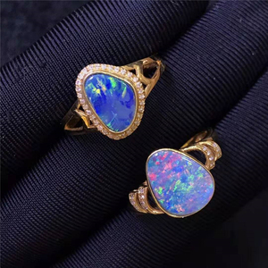 Wholesale Beautiful <strong>Opal</strong> <strong>Ring</strong> Natural <strong>Opal</strong> Gemstone Jewelry 18k <strong>Gold</strong> <strong>Ring</strong> - Product Image 3