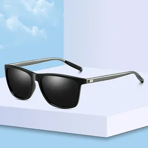 New Arrivals Full Rim Mirrored aluminum temple Square Polarized Sunglasses for Men