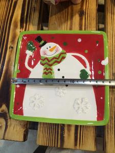 Assiette à dîner en céramique bonhomme <span class=keywords><strong>de</strong></span> neige <span class=keywords><strong>de</strong></span> <span class=keywords><strong>Noël</strong></span> en vrac bon marché écologique <span class=keywords><strong>Vaisselle</strong></span> pour la saison des fêtes - Product Image 6