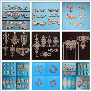 ไม้แกะสลักเครื่องประดับไม้ตกแต่งเฟอร์นิเจอร์ Onlays และ Appliques
