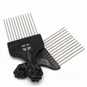 Peine Afro Negro con Dientes de Metal, Peine Caliente para Cabello Afroamericano - Product Image 4