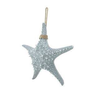Cuerda de la costa gris oscura y decoración de pared de estrella de mar de resina - Product Image 2