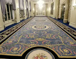 豪华手工簇绒大尺寸羊毛地毯为别墅/酒店中国地毯工厂