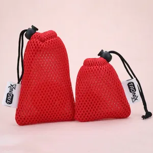 Small polyester drawstring net soap packaging pouch nylon mesh bags