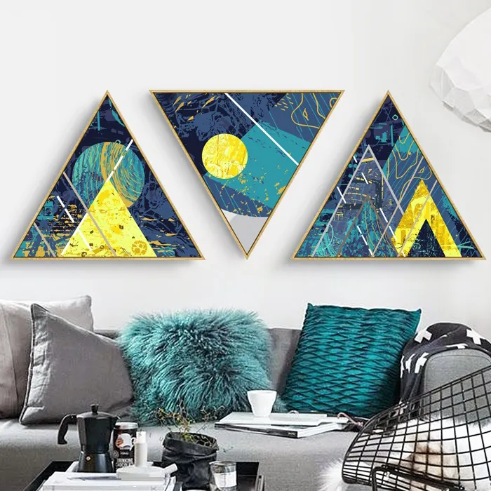 Abstract Indoor Modern Art Triangle decorative painting