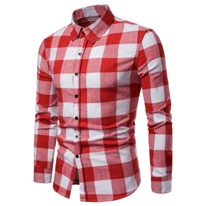 Nuovi <span class=keywords><strong>abiti</strong></span> da <span class=keywords><strong>uomo</strong></span> di marca di moda camicia Casual <span class=keywords><strong>Slim</strong></span> Fit Social Plus Size camicie a maniche lunghe in cotone scozzese - Product Image 6