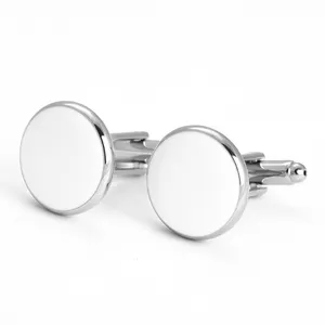 Newest white enamel copper cufflinks round shape cufflinks