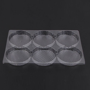Cajas desechables de plástico transparente para rosquillas, bandeja de embalaje para postres, tartas y comida, venta al por mayor