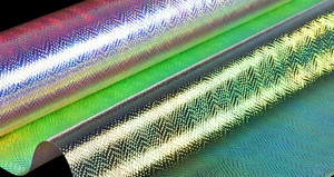 <span class=keywords><strong>Film</strong></span> Dichroic <span class=keywords><strong>PVC</strong></span> Reflektif Transparan Warna Emas Biru untuk Membuat Tas dan Kain - Product Image 6