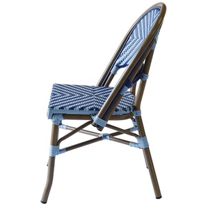 Bleu <span class=keywords><strong>Vintage</strong></span> Osier En Aluminium Balcon Bar Tabouret Canne Meubles Rotin Extérieur <span class=keywords><strong>Jardin</strong></span> Café Bistro <span class=keywords><strong>Chaise</strong></span> - Product Image 3