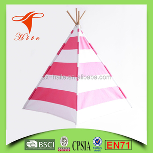 Enfants Tente De <span class=keywords><strong>Tipi</strong></span>/Luxe Maison de Jeu pour Enfants/Rayé <span class=keywords><strong>Rose</strong></span> <span class=keywords><strong>et</strong></span> <span class=keywords><strong>Blanc</strong></span> coton Intérieur tente - Product Image 6