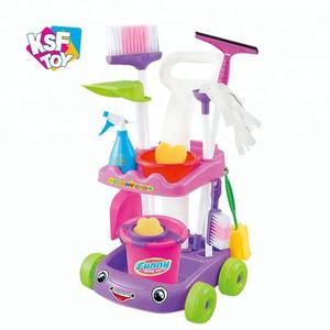 Jouet éducatif familial, outils <span class=keywords><strong>de</strong></span> <span class=keywords><strong>ménage</strong></span>, ensemble <span class=keywords><strong>de</strong></span> nettoyage amusant pour enfants, chariot, boîte en plastique, unisexe, voiture (mélange <span class=keywords><strong>de</strong></span> 2 couleurs) KSF - Product Image 1