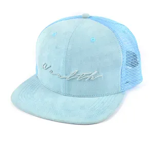 로고 snapback 트럭 운전사 모자 주문 자수를 가진 스웨드 모자 메시