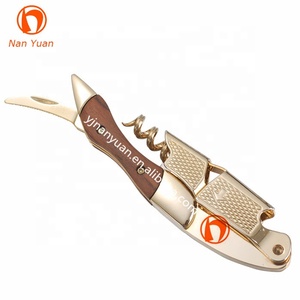<span class=keywords><strong>Tire</strong></span>-bouchon manuel <span class=keywords><strong>Laguiole</strong></span> haut de gamme en acier inoxydable écologique et manche en bois de rose à double charnière pour le vin – Or - Product Image 6