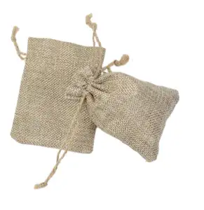 Wholesale Biodegradable Hemp Drawstring Bag Manufacturers For Christmas Gifts 11.5x9CM