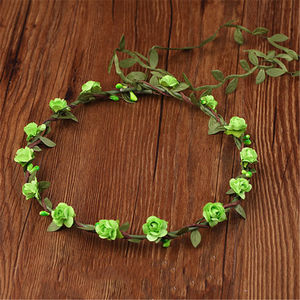 Mori fille couleur <span class=keywords><strong>fleur</strong></span> couronne photographie accessoires coréen mariée diadème bandeau guirlande Floral casque autres fleurs décoratives - Product Image 5