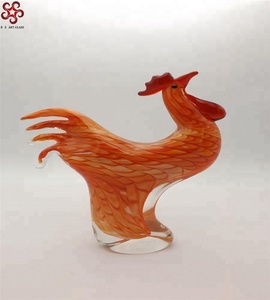 Patung Ayam Jantan Murano Kaca Ditiup Tangan - Product Image 3