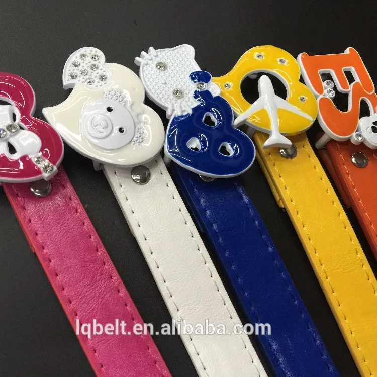 Factory cartoon lovely colorful Children's belt Smoot Plate buckles PU fashion belt wholesale belts for children