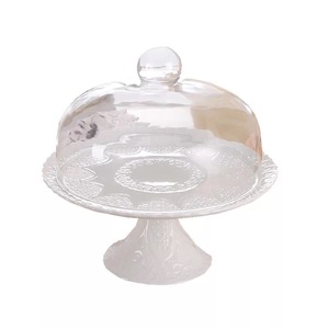 Commercio all'ingrosso di <span class=keywords><strong>Vetro</strong></span> Alto Piedistallo Del Bigné Del Basamento Della Torta <span class=keywords><strong>Per</strong></span> La Cerimonia Nuziale Con Cloche Copertura - Product Image 1