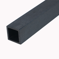 Tubo Cuadrado de Madera Compuesta Impermeable, Tubo Cuadrado de WPC, Revestimiento Compuesto para Terrazas, Barandilla para Cercas Exteriores, Tubo de WPC de 50*50 mm