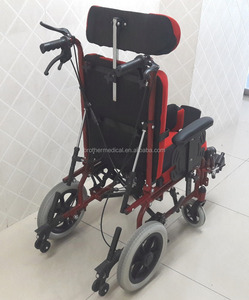 Silla de Ruedas reclinable para niños discapacitados, sillón Manual de aluminio ajustable - Product Image 5