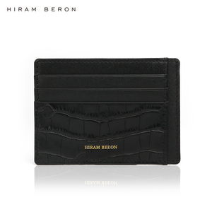 Cartera de Cuero Italiano Negro con Bloqueo RFID y Logotipo Personalizado Hiram Beron Dropship - Product Image 3