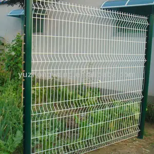 Panel de valla de alambre soldado con revestimiento de Pvc, blanco o verde, para jardin