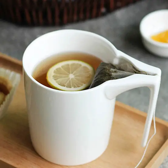 Tasse de style créatif en céramique, avec support pour le thé, gobelet à fente spéciale, 330ml, livraison gratuite
