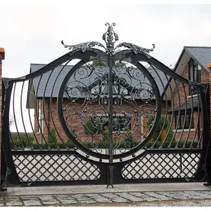 Porta de ferro forjado decorativo usado, gatos para jardim