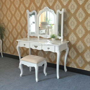 Foldable Vanity Mirror Drawers <strong>Shabby</strong> <strong>Chic</strong> <strong>Dressing</strong> <strong>Table</strong> Make up Luxury Bedroom Desk - Product Image 3