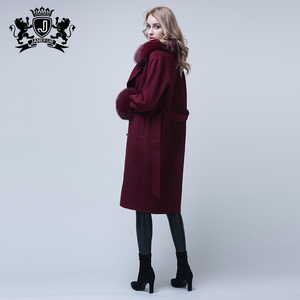 Nuovi Cappotti in Lana Double Face per Donne, <span class=keywords><strong>Cappotto</strong></span> in <span class=keywords><strong>Cashmere</strong></span> con Collo in Pelliccia di Volpe Staccabile - Product Image 4