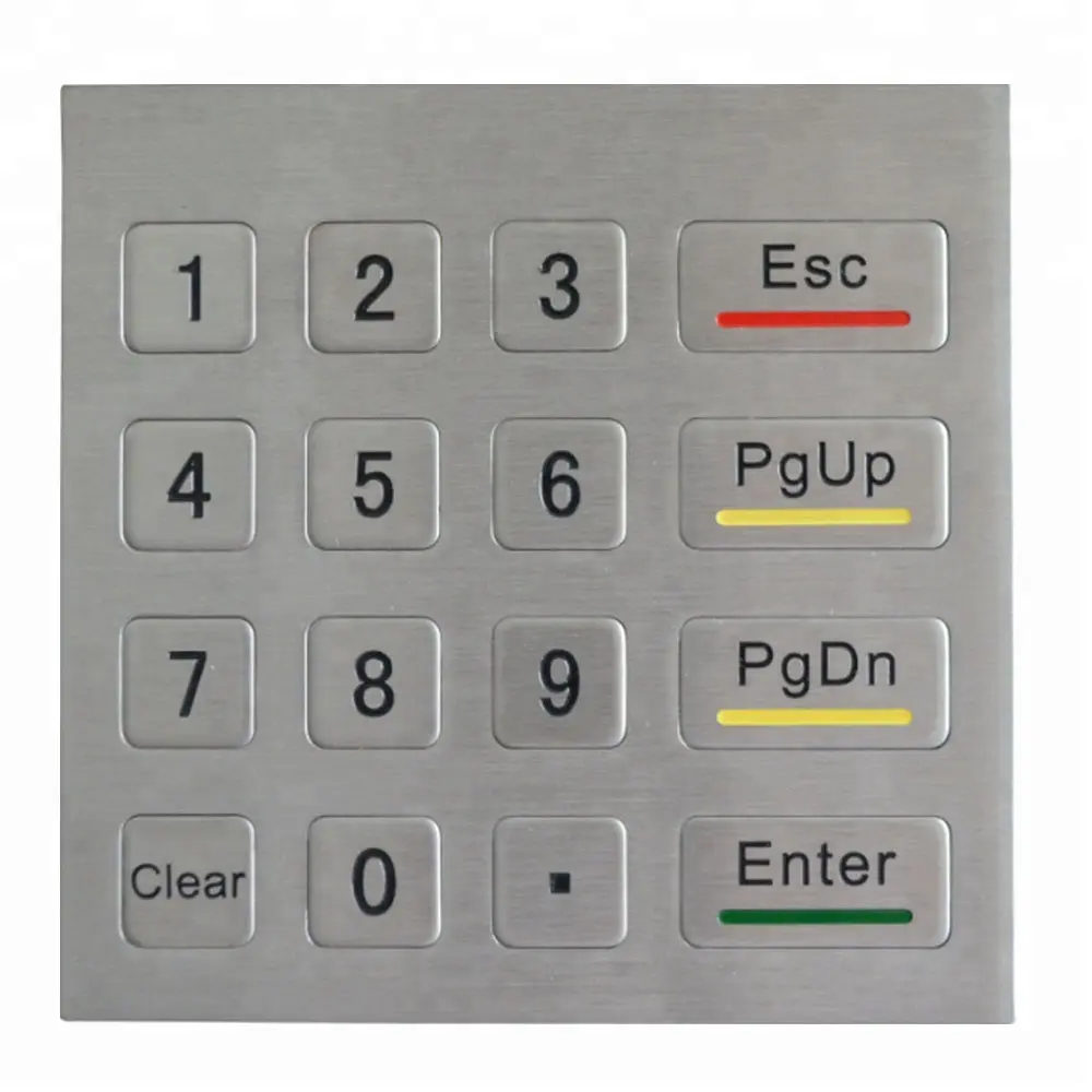 Stainless Steel ATM Membrane Metal Keypad PET PC OEM Electrical Machine,electrical Controller with Function Keys Silver/black