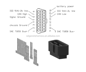 J1962 16pin <span class=keywords><strong>OBD</strong></span> Kết Nối Cho Dây Khai Thác - Product Image 1