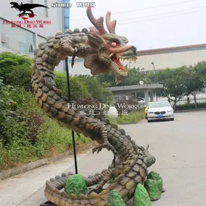 Hualong Dino Works Mechanical Western Artificial Animatronic Dragon Model for Sale