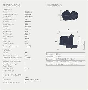 Motor de <span class=keywords><strong>Bicicleta</strong></span> Eléctrica de Venta Caliente, <span class=keywords><strong>Kit</strong></span> de Conversión de Motor Central <span class=keywords><strong>Bafang</strong></span> para <span class=keywords><strong>Bicicleta</strong></span> Eléctrica, 8FUN HD M615 48V 750W - Product Image 5