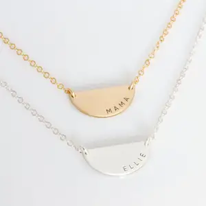 Rvs Boho Vrouwen Geometrische Vorm Gepersonaliseerde Half Moon Ketting Minimalistische Gelaagdheid Goud Half Cirkel Ketting