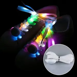 Nylon Kleurrijke Led Schoenveter Knipperende Led Schoen Kant Cordones 7 Kleuren