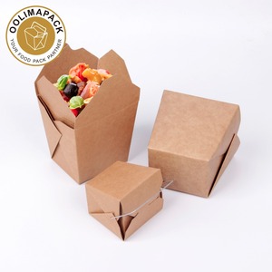 Paper Food Take Out <strong>Box</strong> with Handle, Disposable Take Away <strong>Noodle</strong> <strong>Box</strong> - Product Image 3