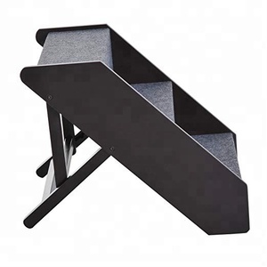 Indoor Houten Opvouwbare Hoogte Verstelbare 3-Stap Hond Trappen - Product Image 1